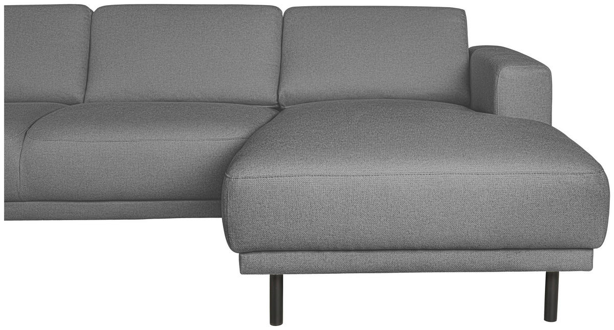 SOFFA i flatväv grå  - svart/grå, Design, metall/trä (310/78/197cm) - Pure Home Comfort