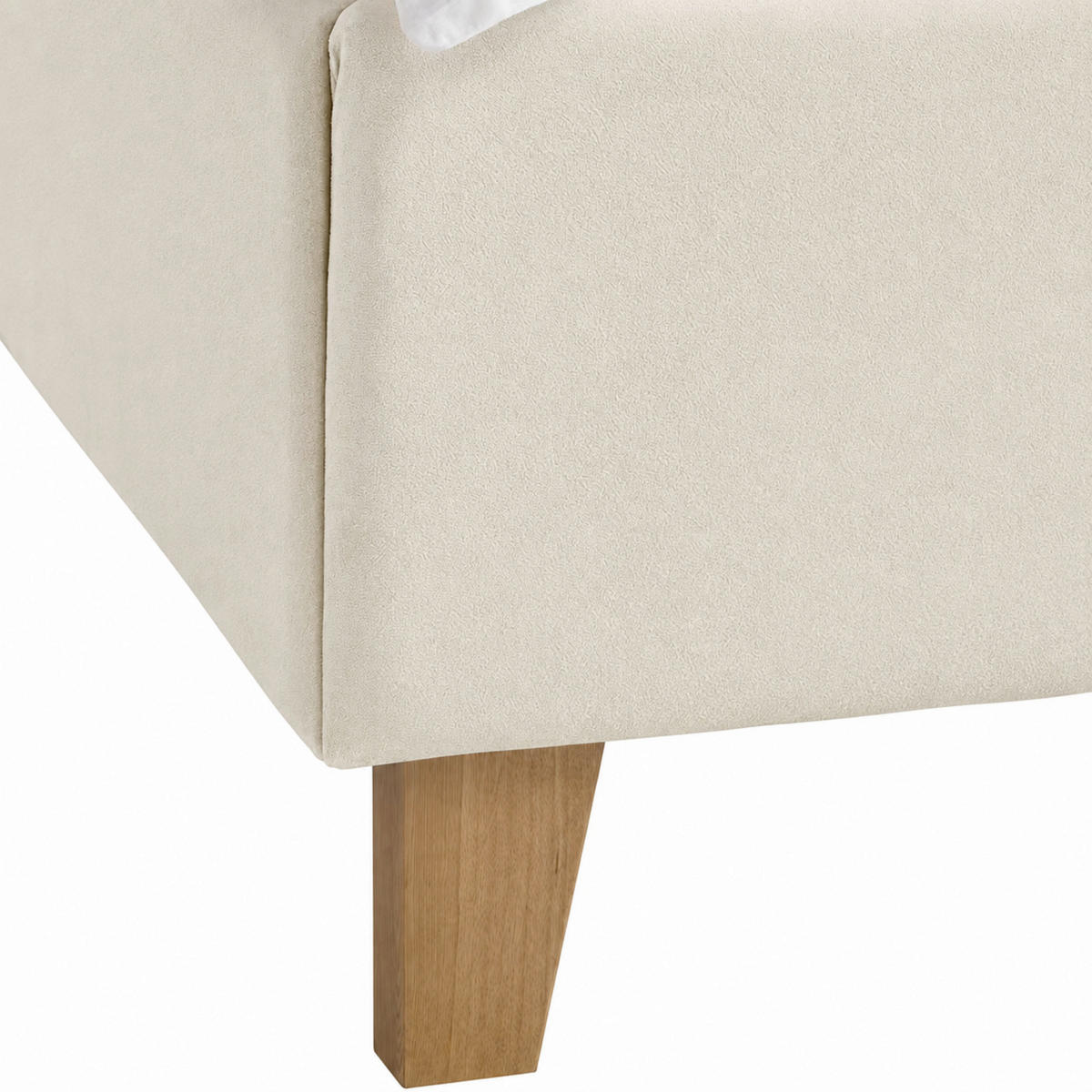 POLSTERBETT 140/200 cm,  in Creme,  - Eichefarben/Creme, MODERN, Holz/Textil (140/200cm) - MID.YOU