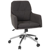 SNURRSTOL  i flatväv mörkgrå  - mörkgrå/silver, Modern, metall/textil (58/89/70cm) - MID.YOU