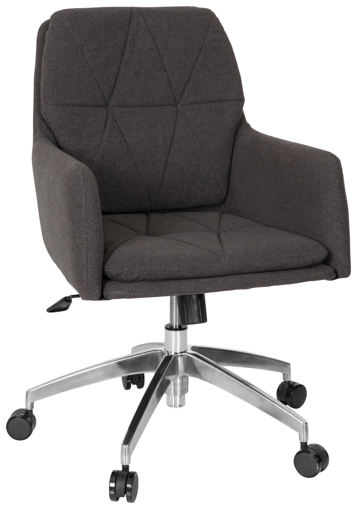 SNURRSTOL  i flatväv mörkgrå  - mörkgrå/silver, Modern, metall/textil (58/89/70cm) - MID.YOU