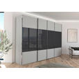 SCHWEBETÜRENSCHRANK  in Schwarz, Seidengrau  - Chromfarben/Seidengrau, KONVENTIONELL, Glas/Holzwerkstoff (316/223/68cm) - Novel