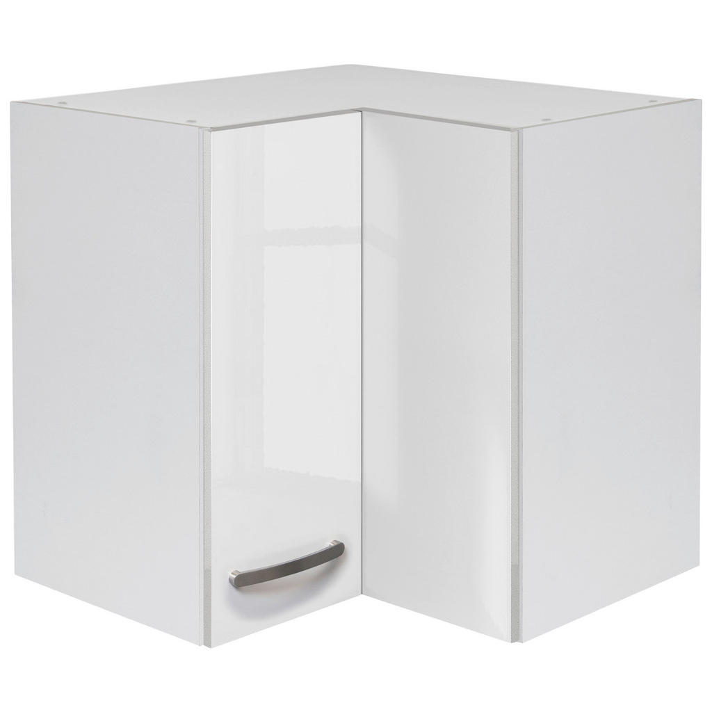 Eckoberschrank Alba B: 60 cm Weiß 2 Drehtüren