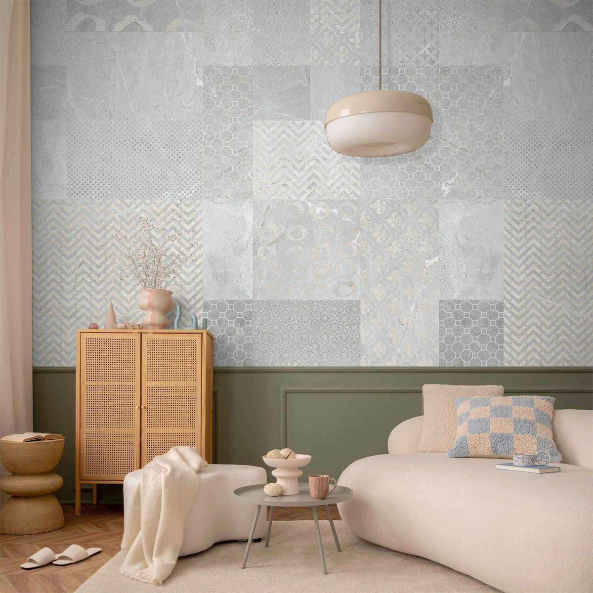 FOTOTAPETE  - Beige/Grau, LIFESTYLE, Textil (400/280cm) - artgeist