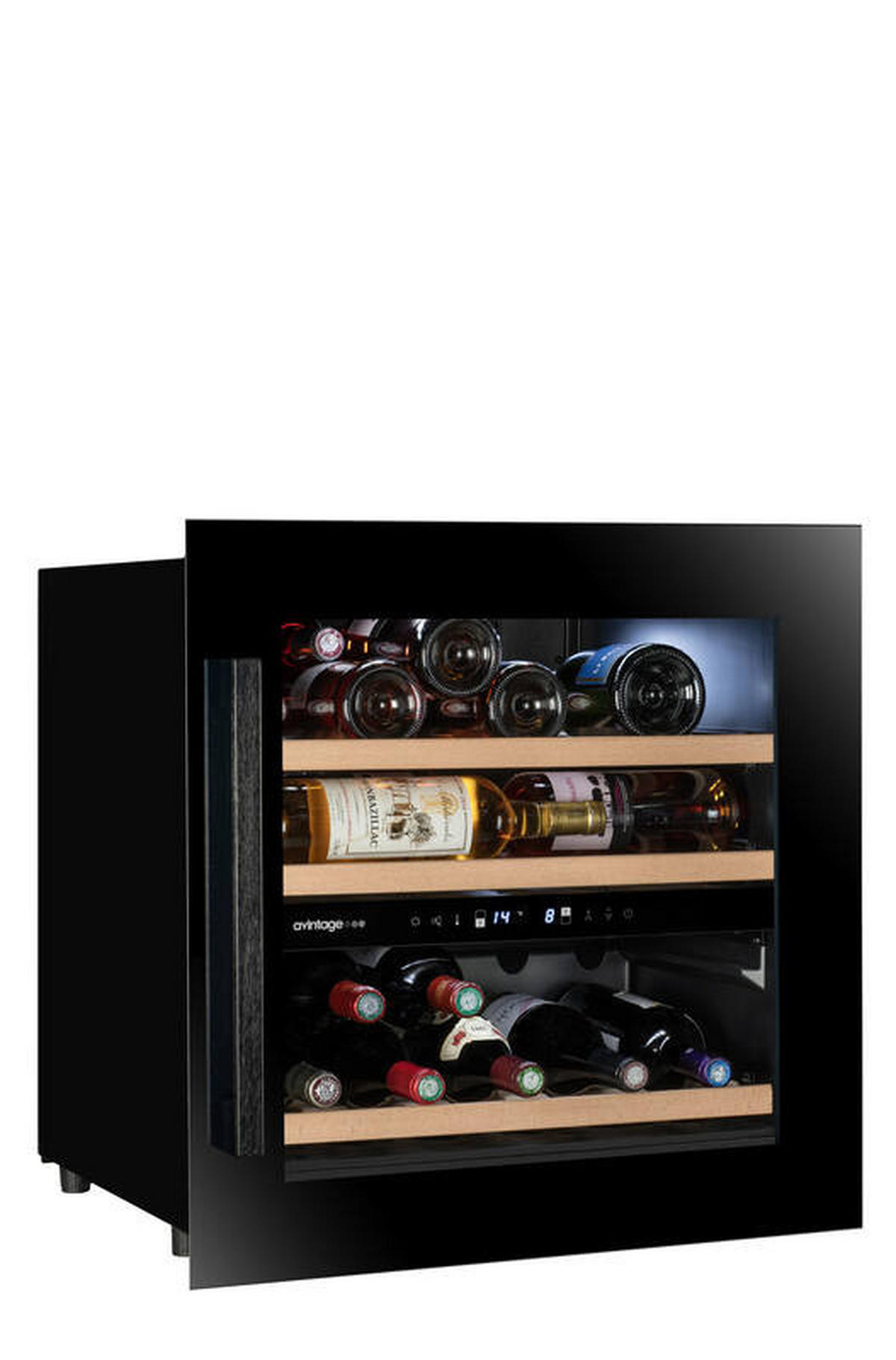 WEINKÜHLSCHRANK AVI60F2FV  - Schwarz, Basics, Glas/Holz (58,9/54,8/59,5cm)