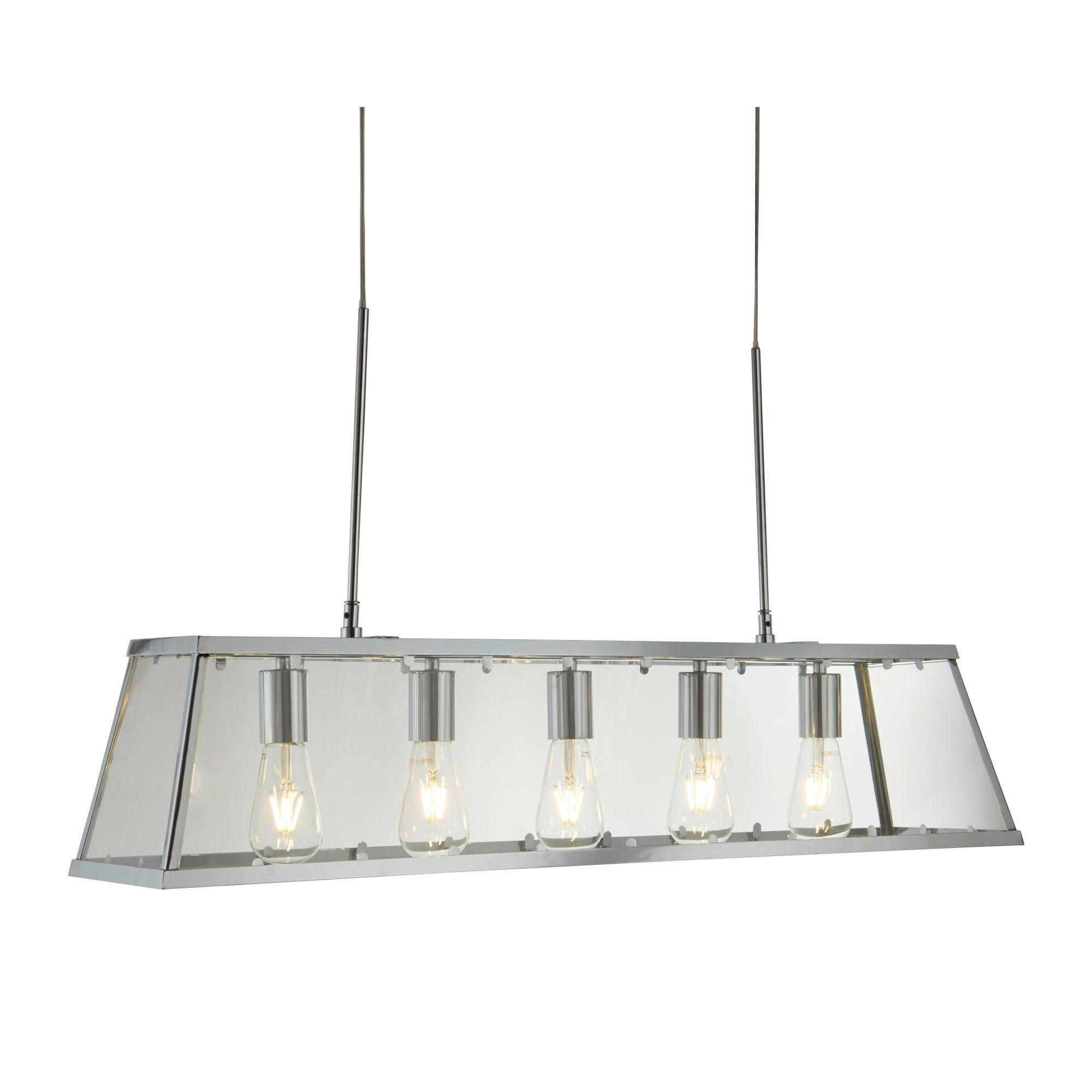 HÄNGLAMPA Voyager  - kromfärg, Modern, metall/glas (90/100/20cm)