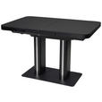 ESSTISCH in Metall, Glas, Holzwerkstoff 120-160/80/76 cm  - Schwarz, Design, Glas/Holzwerkstoff (120-160/80/76cm) - Hom`in