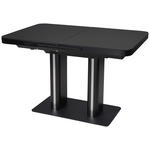ESSTISCH in Metall, Glas, Holzwerkstoff 120-160/80/76 cm  - Schwarz, Design, Glas/Holzwerkstoff (120-160/80/76cm) - Hom`in