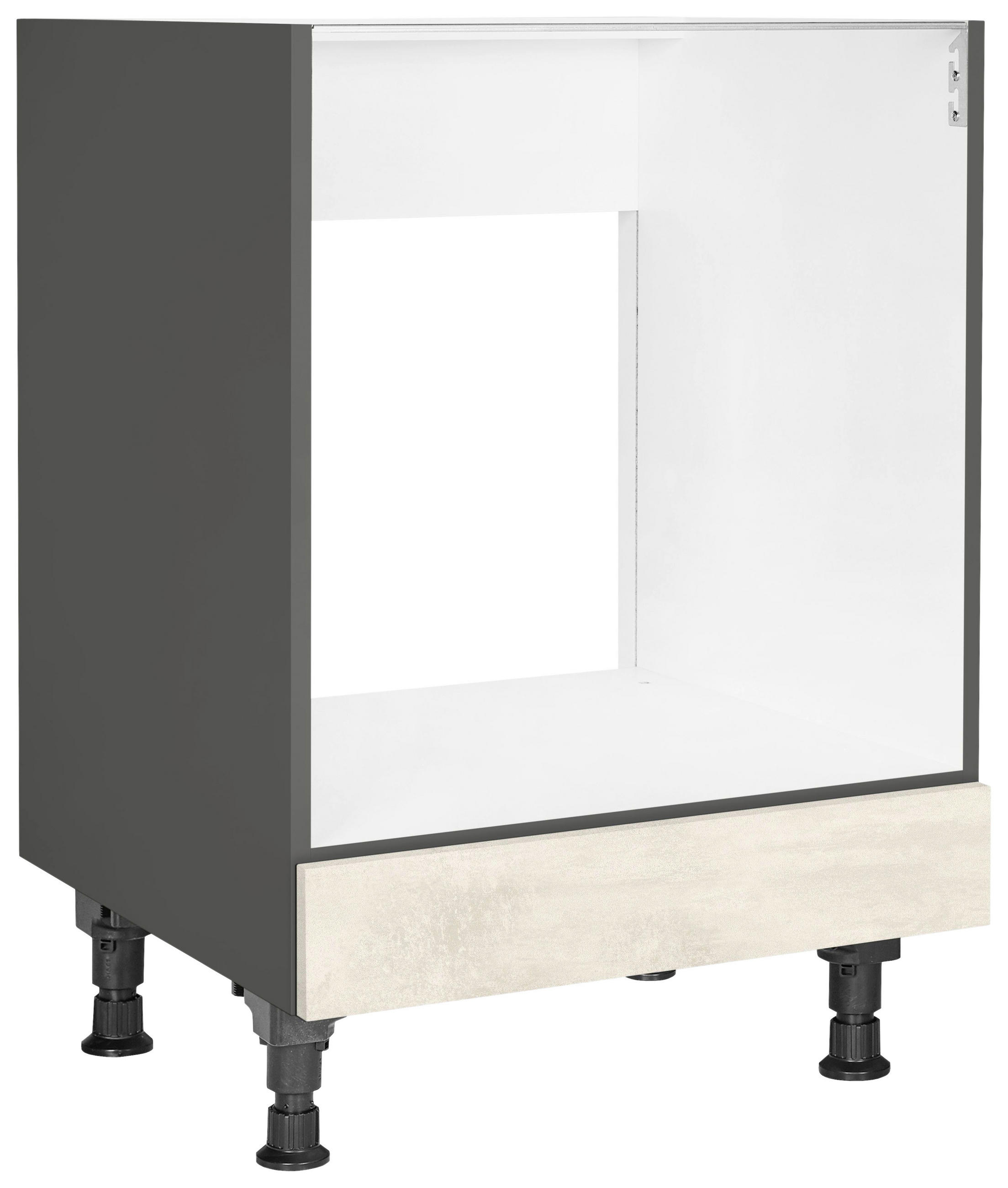 HERDUMBAUSCHRANK 60/87/56 cm  in Weiß  - Schieferfarben/Weiß, MODERN, Holzwerkstoff (60/87/56cm) - Nobilia