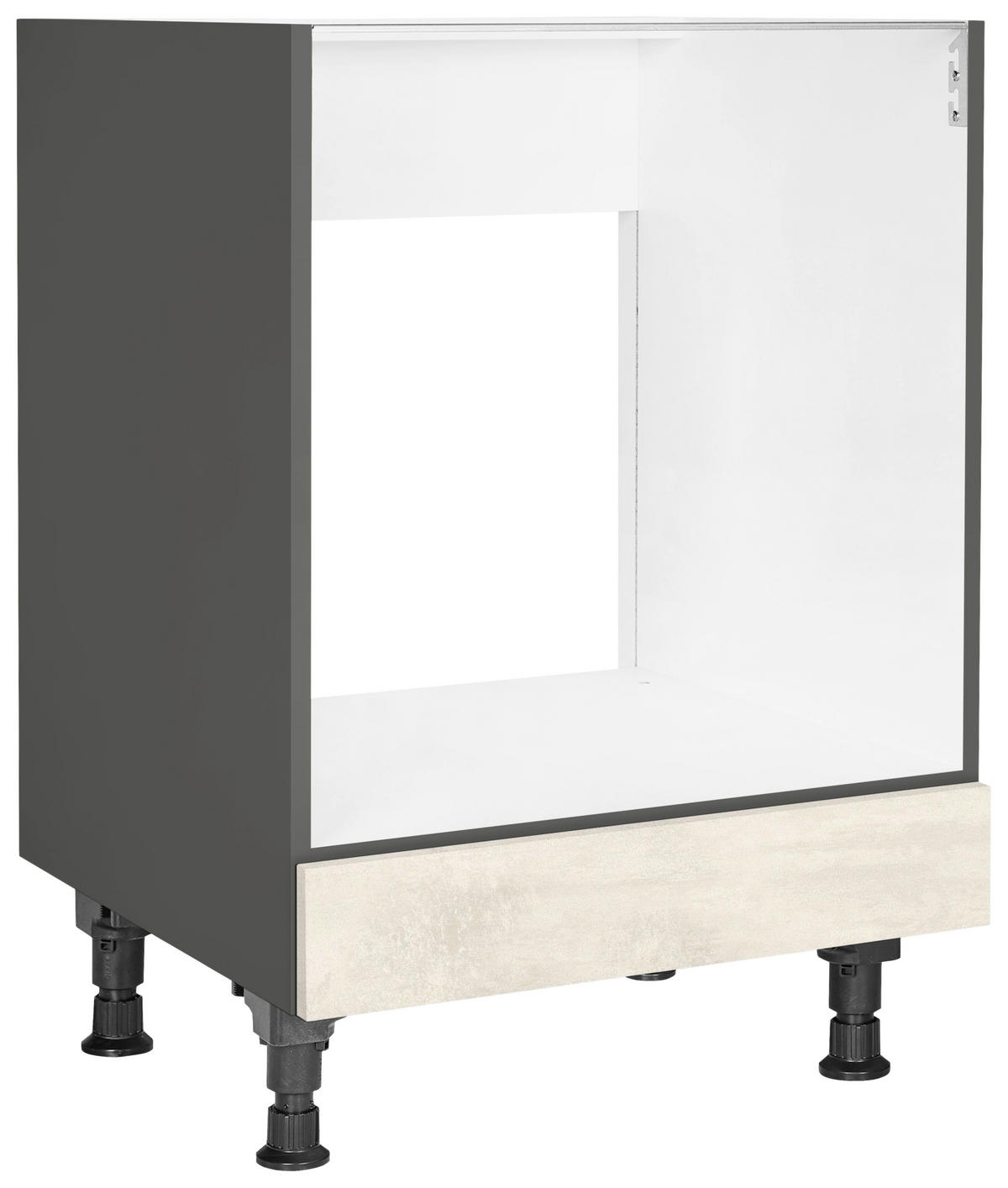 HERDUMBAUSCHRANK 60/87/56 cm  in Weiß  - Schieferfarben/Weiß, MODERN, Holzwerkstoff (60/87/56cm) - Nobilia