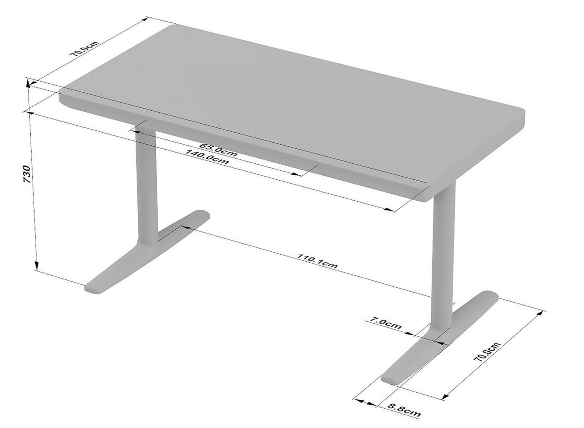SCHREIBTISCH 140/70/73 cm Weiß  - Weiß, Design, Holzwerkstoff/Kunststoff (140/70/73cm) - Novel
