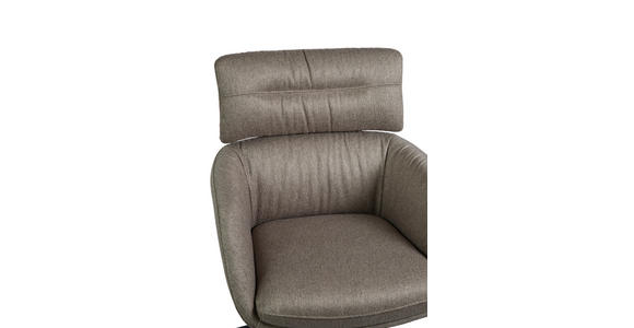 ARMLEHNSTUHL  Stoffauswahl, Sitzfläche 360° drehbar, automatische Rückholfunktion Webstoff  Grau, Schwarz  - Schwarz/Grau, Design, Textil/Metall (62/92/66cm) - Dieter Knoll