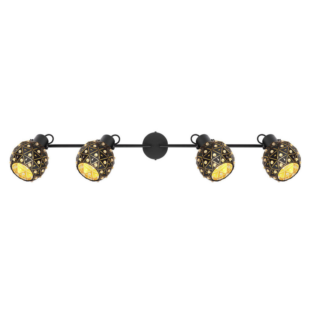 Thumbnail - Globo Strahler Jodie, Gold, Schwarz, Klar, Glas, Metall, 12x26x90 cm, verstellbare Spotlights, Arme, Lampen & Leuchten, ...