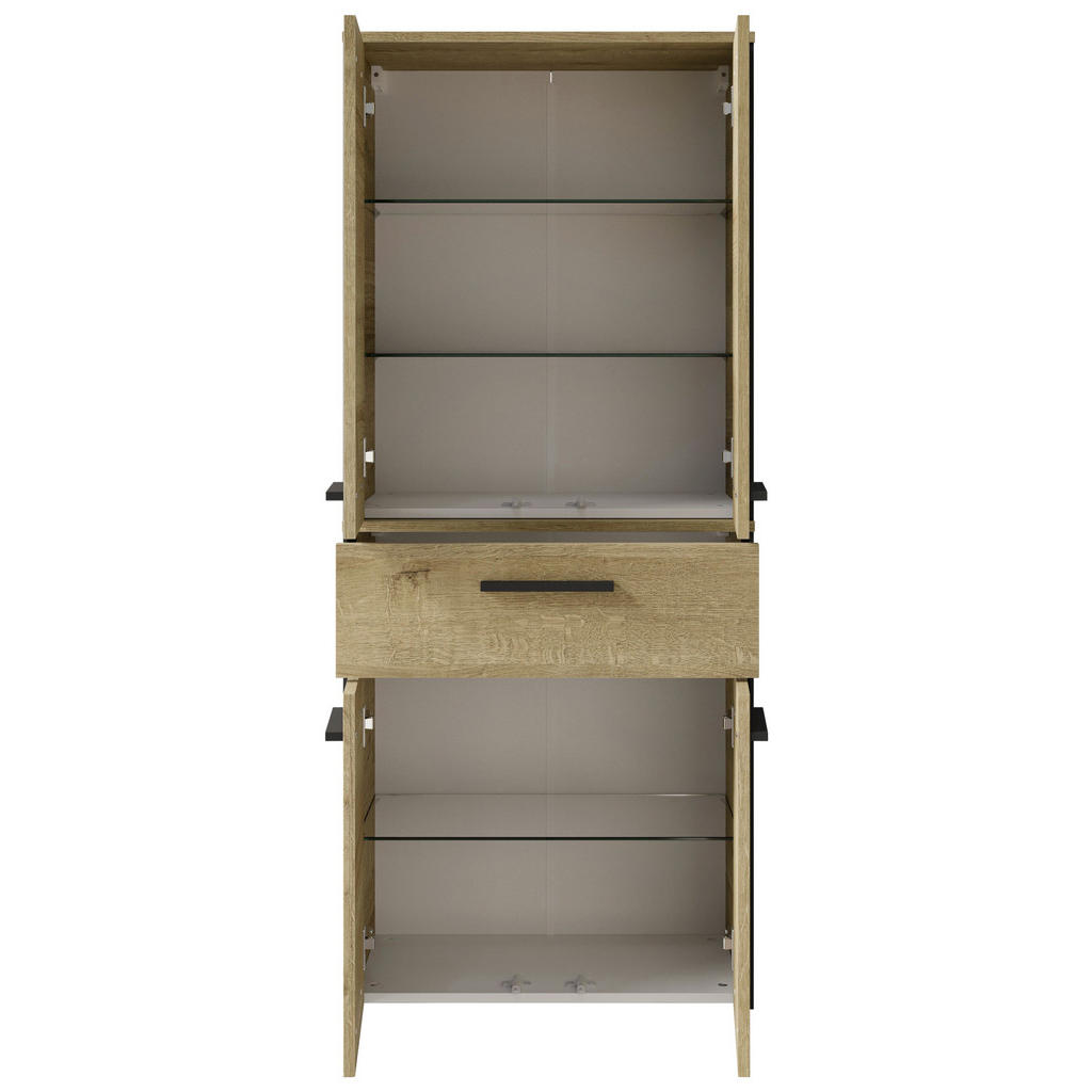 Thumbnail - Xora Unterschrank Xora 395, Schwarz, Eiche, Kunststoff, 1 Fächer, 1 Schublade(n) Schubladen, 60x72x33 cm, Made in German...