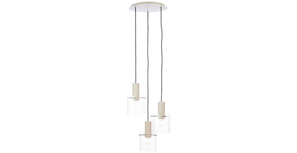 HÄNGELEUCHTE 48/150 cm  - Transparent/Beige, KONVENTIONELL, Glas/Metall (48/150cm) - Dieter Knoll