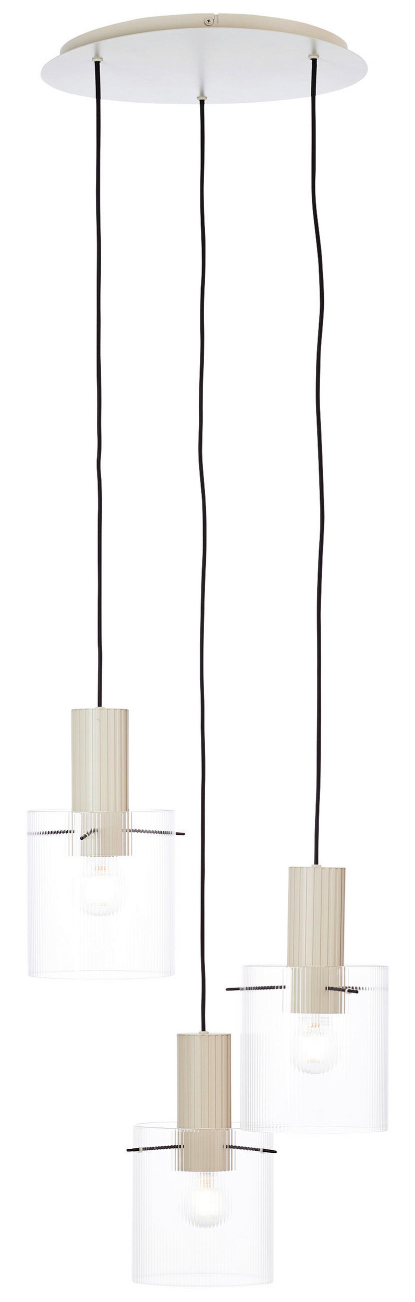 HÄNGLAMPA 48/150 cm  - beige/transparent, Klassisk, metall/glas (48/150cm) - Dieter Knoll