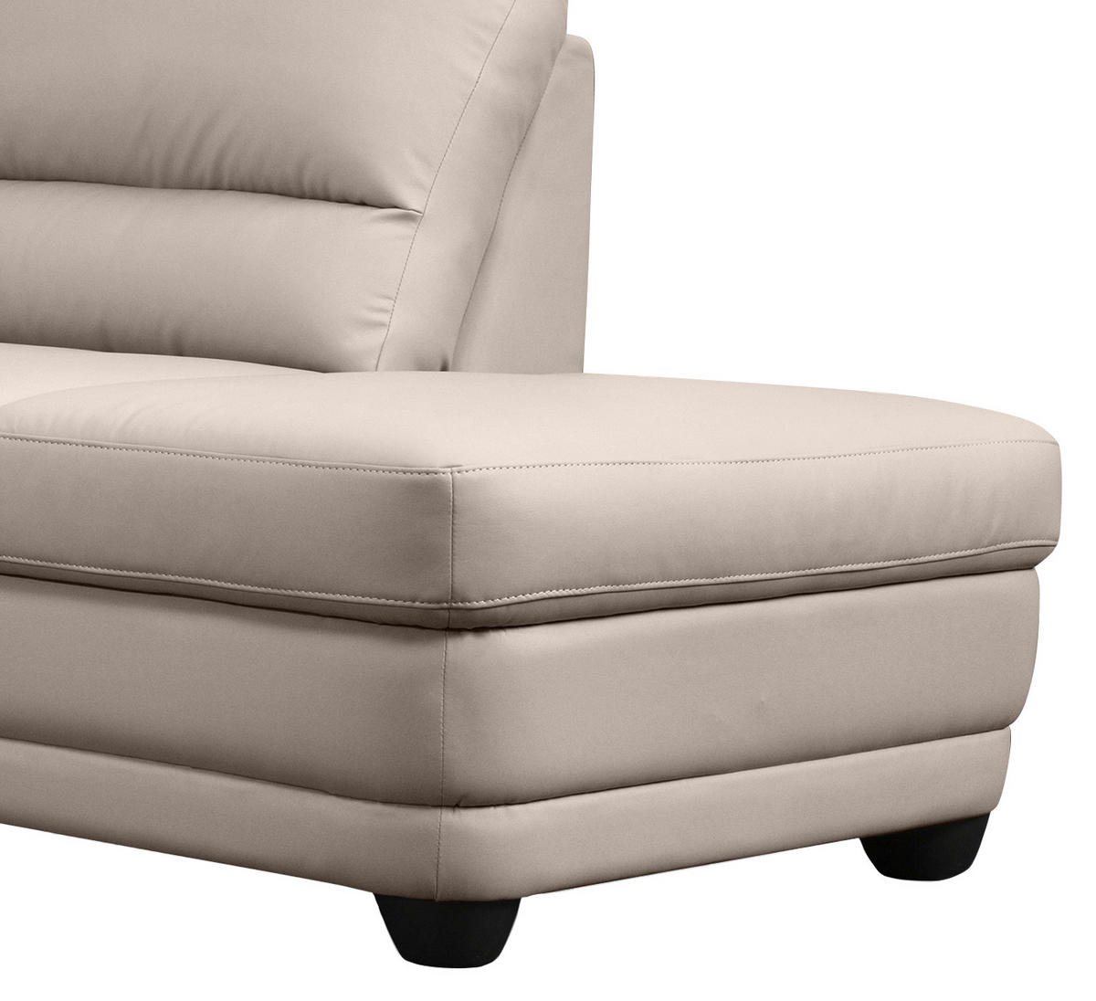 ECKSOFA in Lederlook Sandfarben  - Sandfarben, Design, Kunststoff/Textil (245/225cm) - Livetastic