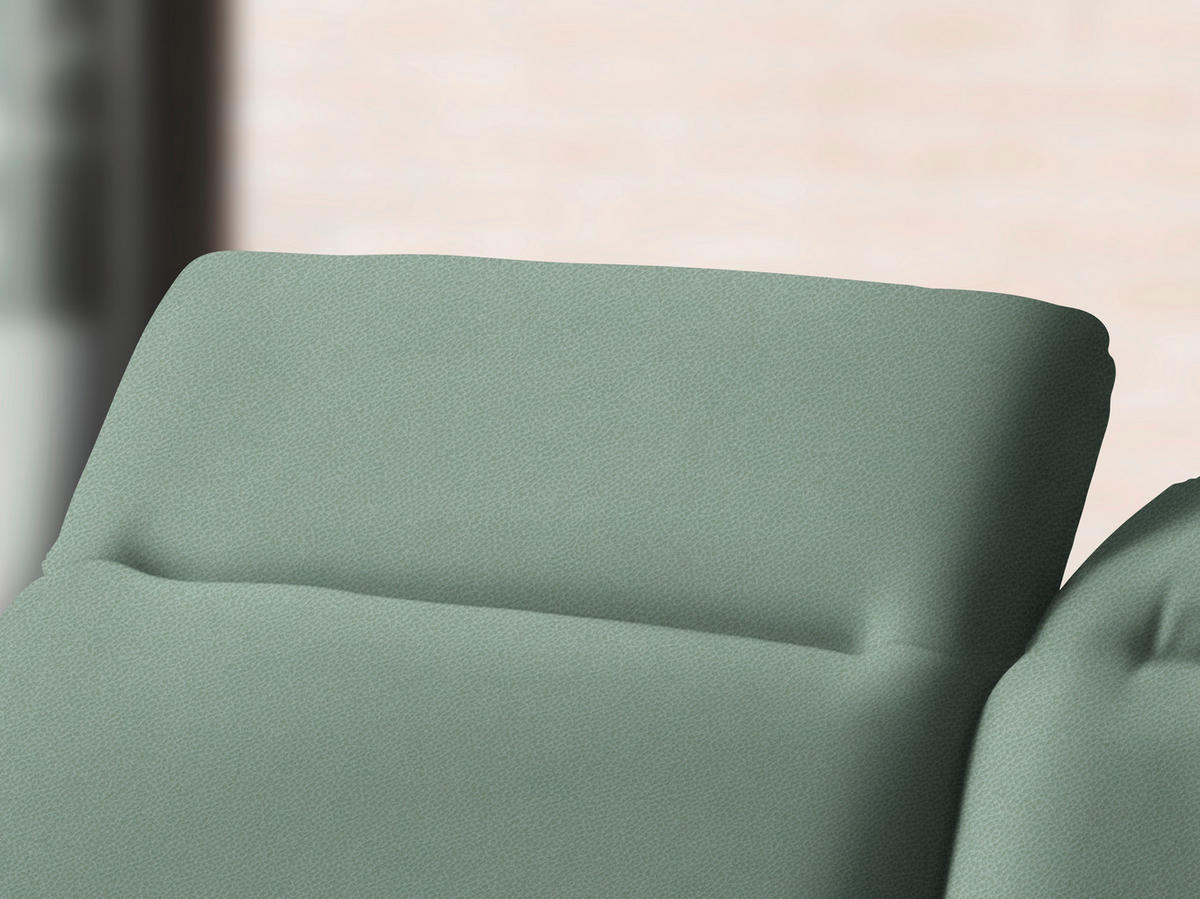 ECKSOFA in Flachgewebe Mintgrün  - Schwarz/Mintgrün, Design, Textil/Metall (180/289cm) - Stylife