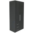 DREHTÜRENSCHRANK  in Anthrazit Hochglanz, Anthrazit  - Anthrazit/Anthrazit Hochglanz, KONVENTIONELL, Holzwerkstoff/Metall (98/218,6/59,4cm) - Xora
