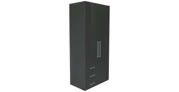 DREHTÜRENSCHRANK  in Anthrazit Hochglanz, Anthrazit  - Anthrazit/Anthrazit Hochglanz, KONVENTIONELL, Holzwerkstoff/Metall (98/218,6/59,4cm) - Xora