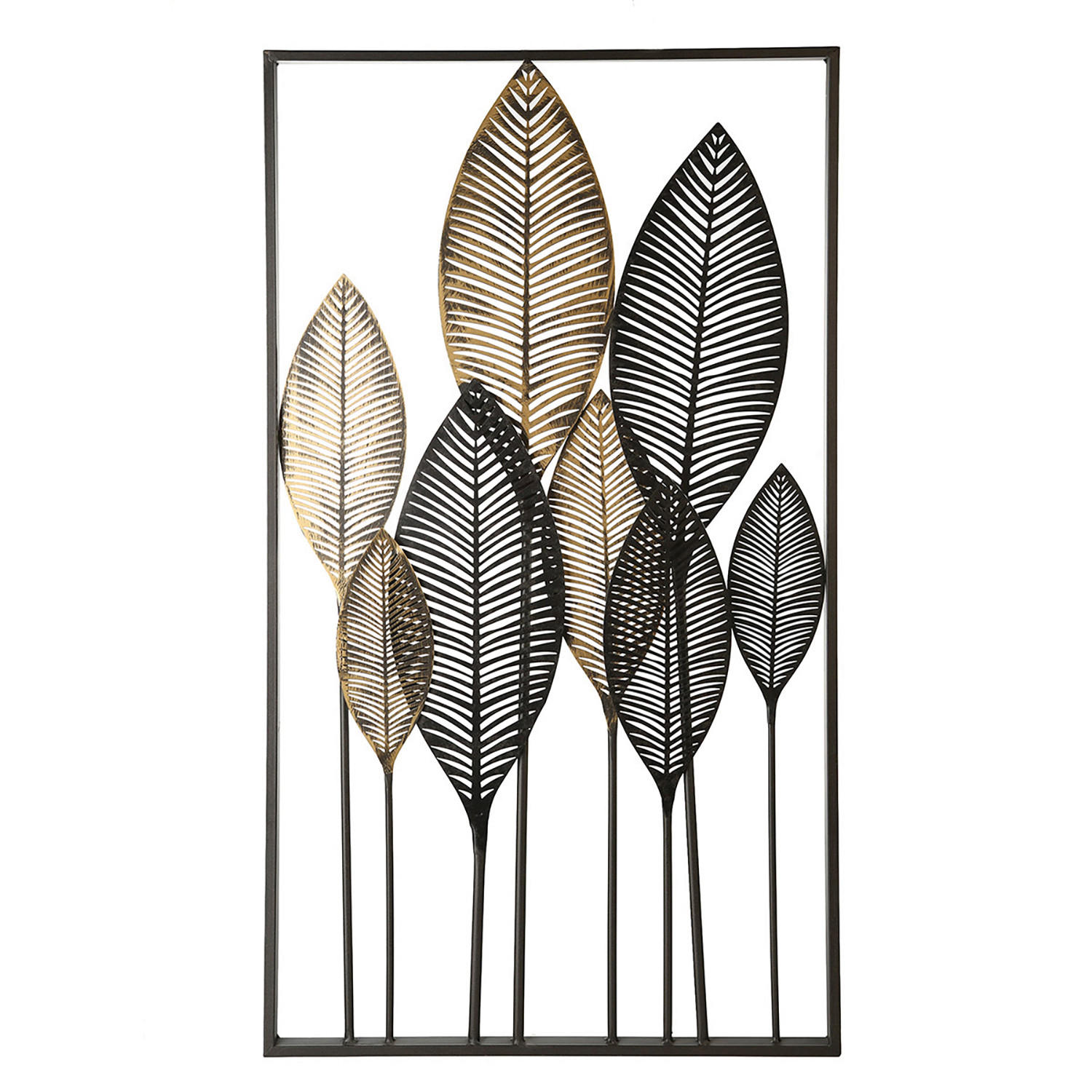 METALLBILD Blätter  - Champagner/Goldfarben, Basics, Metall (53/95cm)