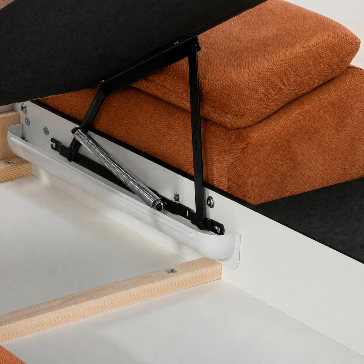ECKSOFA  Struktur Rostfarben  - Rostfarben/Schwarz, Basics, Holz/Holzwerkstoff (281/166cm) - MID.YOU