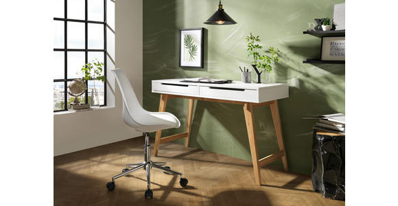 SCHREIBTISCH - Eichefarben/Weiß, Design, Holz/Holzwerkstoff (120/75/50cm) - Hom`in