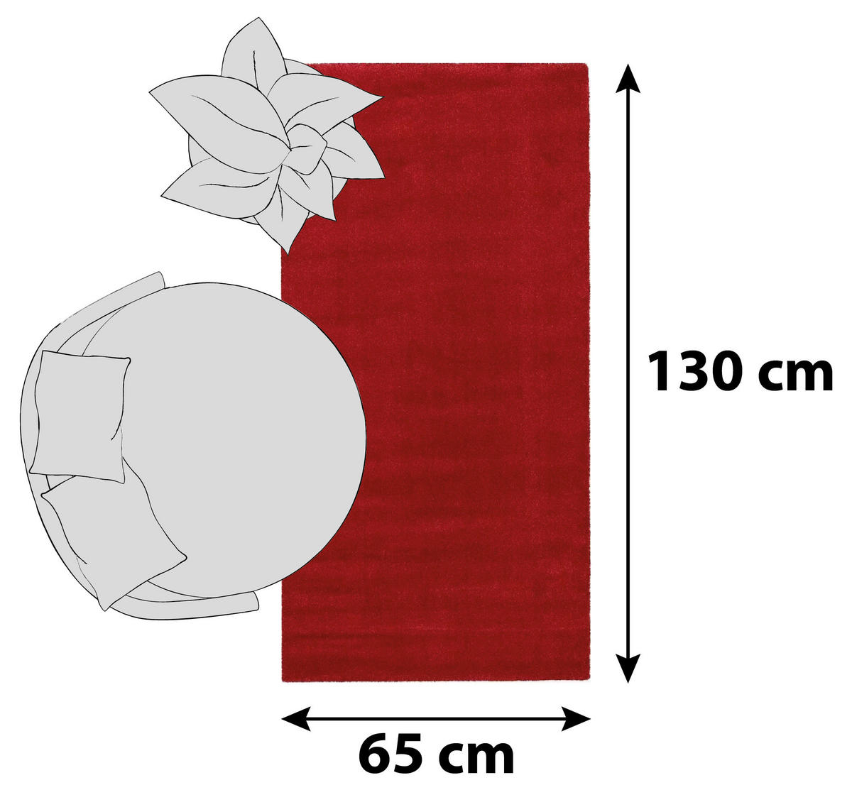 HOCHFLORTEPPICH 65/130 cm Bellevue Terracotta  - Terracotta, Basics, Textil (65/130cm) - Novel