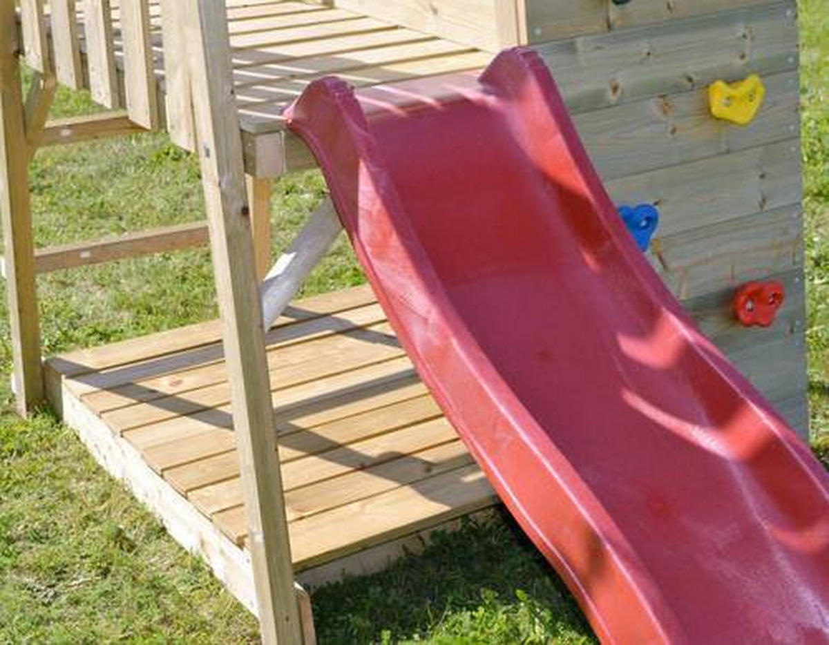 SPIELTURM 340/270/290 cm  - Rot/Naturfarben, KONVENTIONELL, Holz (340/270/290cm) - Ambia Garden