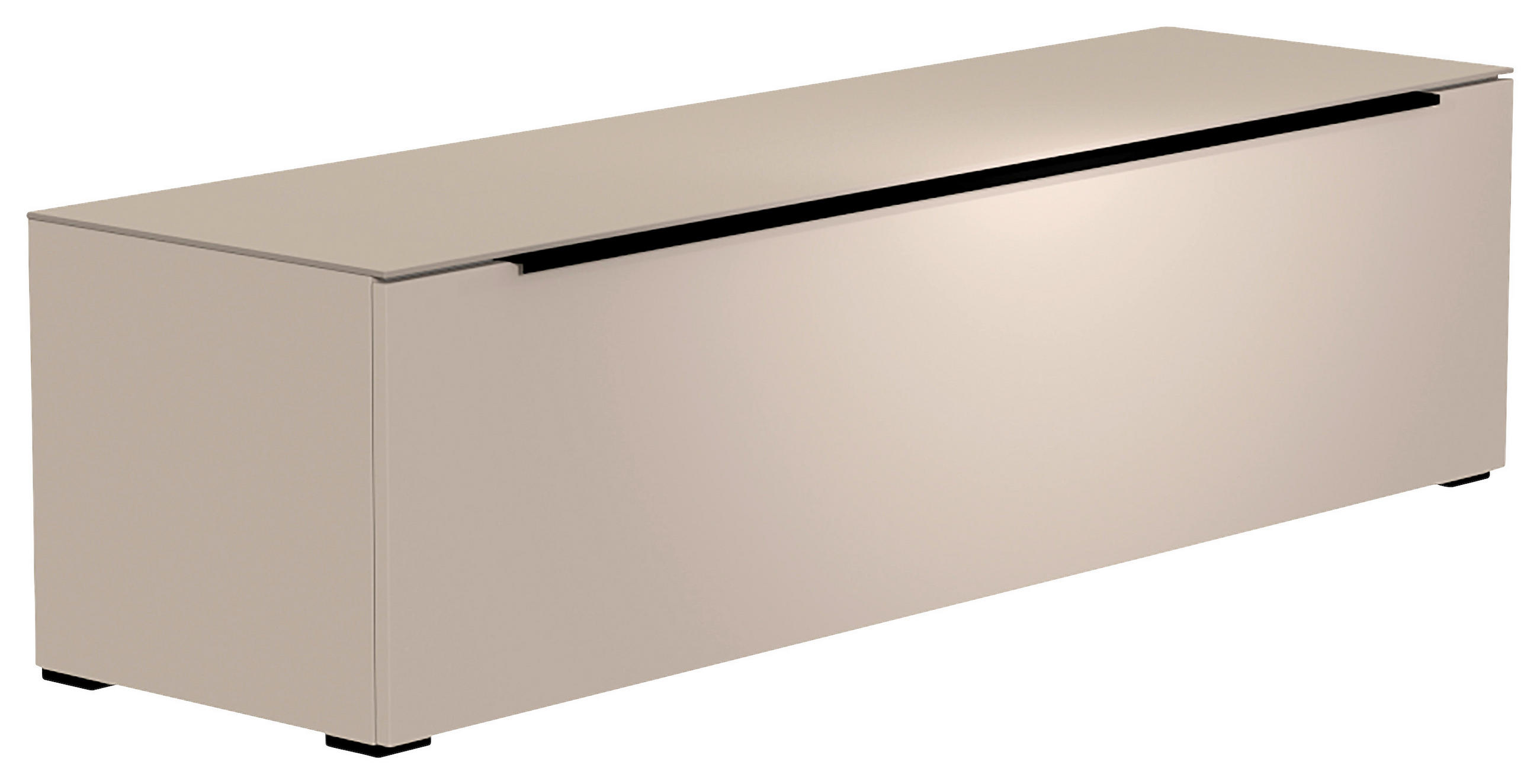 LOWBOARD Schwarz, Sandfarben  160/43/45 cm  - Sandfarben/Schwarz, Design, Glas/Holzwerkstoff (160/43/45cm) - Moderano