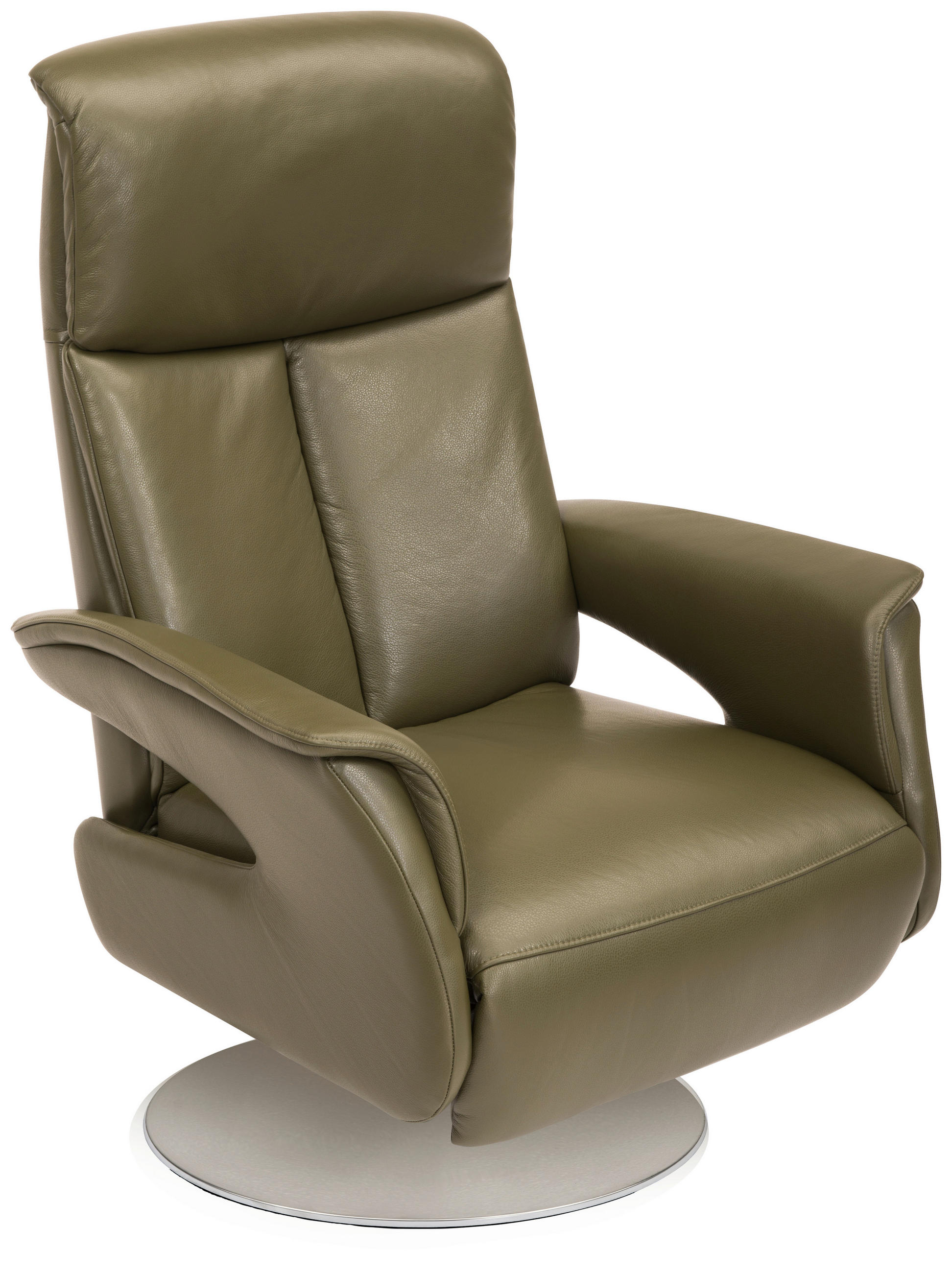 RELAXSESSEL Leder Dunkelgrün  - Chromfarben/Dunkelgrün, Design, Leder/Metall (78/108/89cm) - Welnova