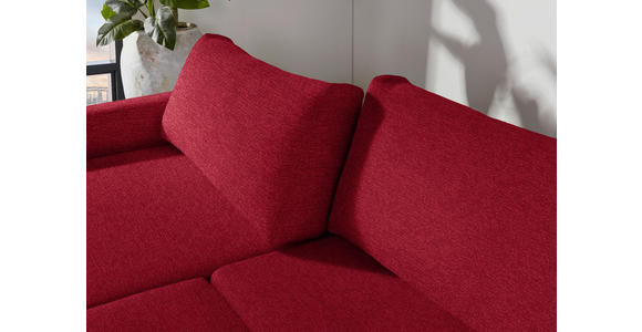 2,5-SITZER  in Flachgewebe Rot  - Rot/Schwarz, Design, Kunststoff/Textil (240/70/125cm) - Xora