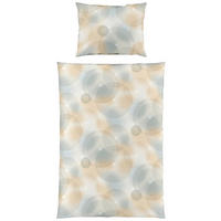 BETTWÄSCHE Makosatin 140/200 cm  - Sandfarben/Pastellblau, Basics, Textil (140/200cm) - Fleuresse