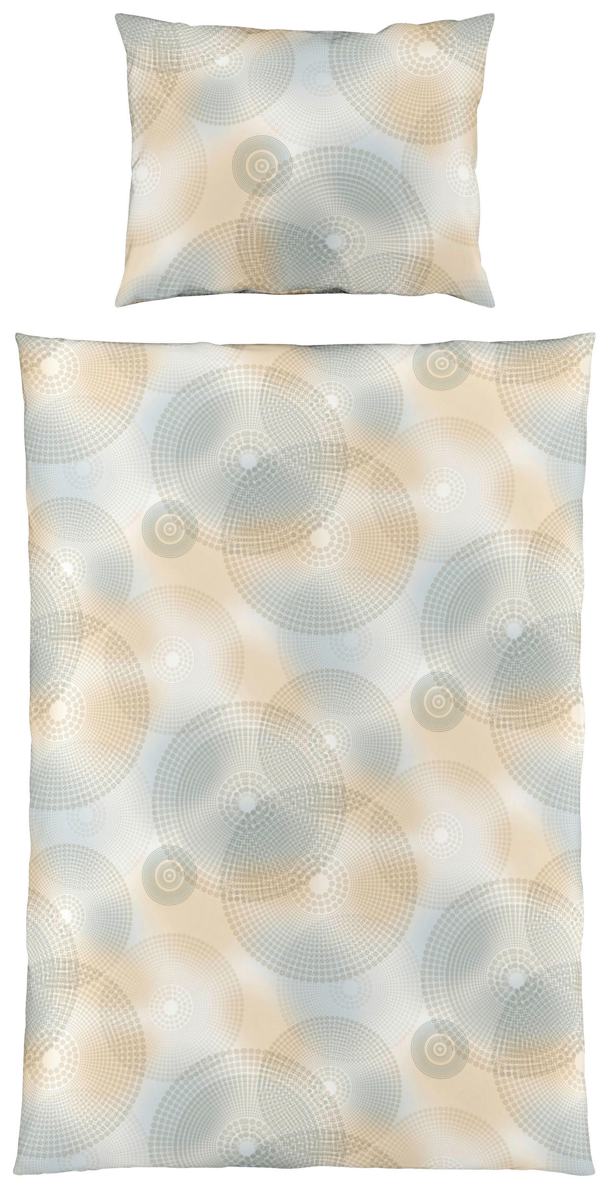 BETTWÄSCHE Makosatin 140/200 cm  - Sandfarben/Pastellblau, Basics, Textil (140/200cm) - Fleuresse