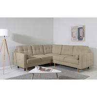 ECKSOFA Taupe  - Taupe/Buchefarben, Design, Holz/Textil (242/242cm) - MID.YOU