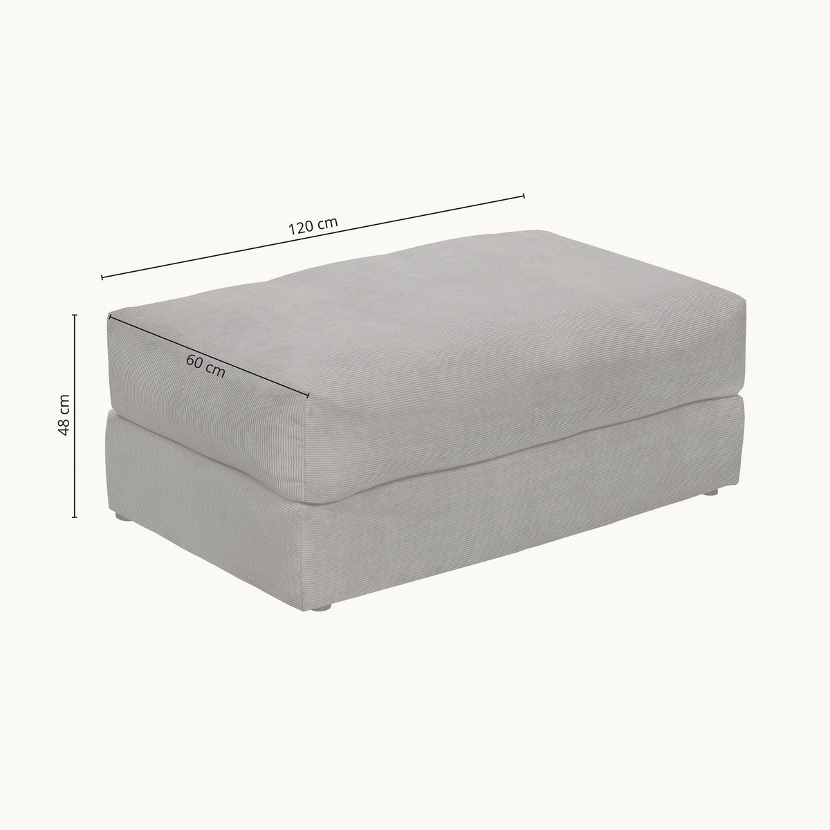 HOCKER in Textil Grün  - Schwarz/Grün, MODERN, Textil (115/45/50cm) - P & B