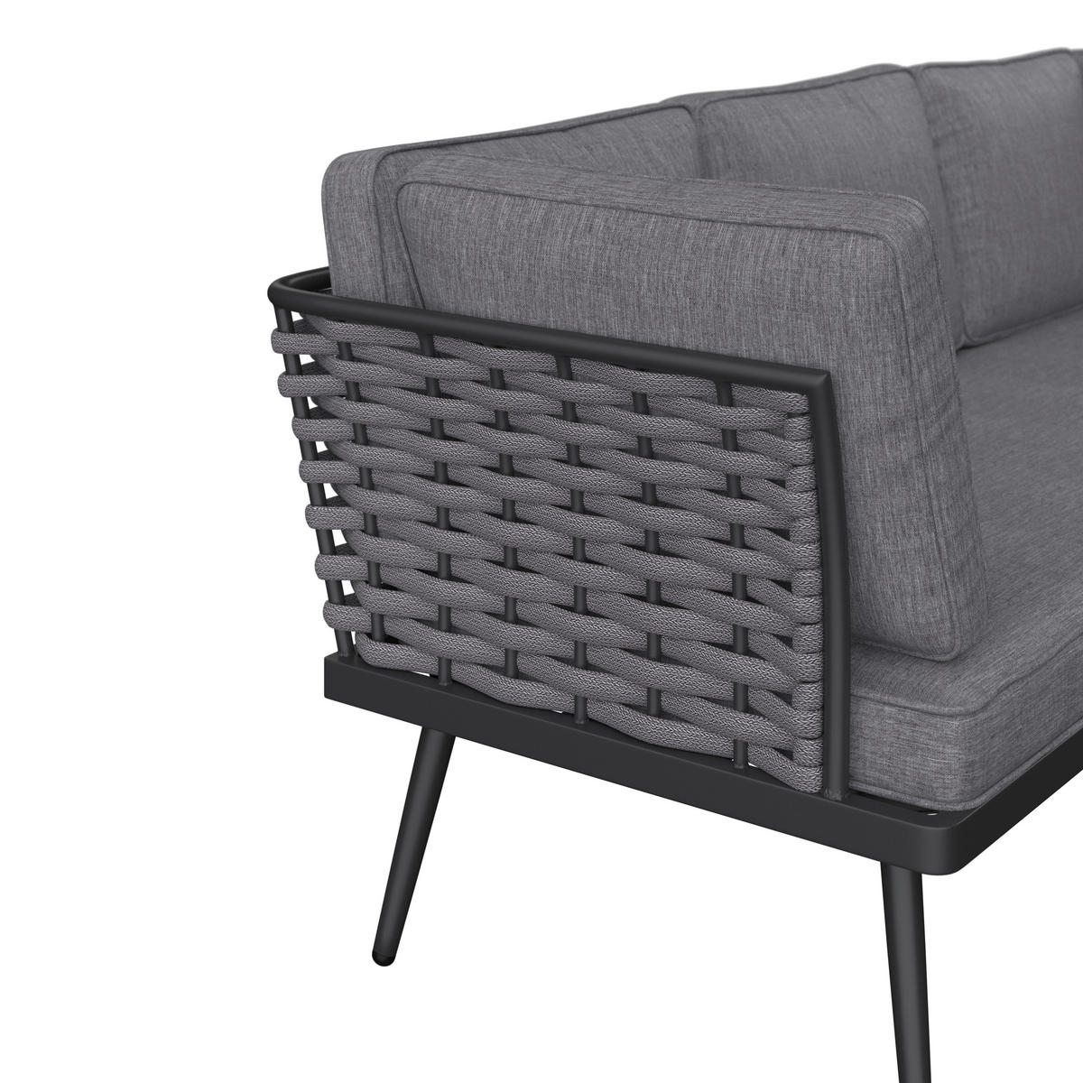 DINING-LOUNGESET Aluminium  - Dunkelgrau/Anthrazit, MODERN, Kunststoff/Textil - Ambia Garden