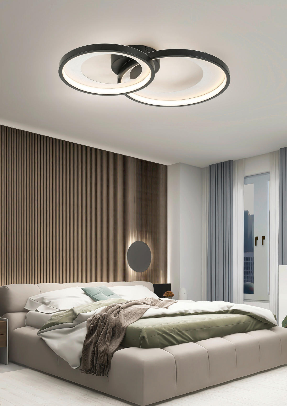 STROPNÍ LED SVÍTIDLO, 55/35/8,5 cm - černá/barvy stříbra, Design, kov/plast (55/35/8,5cm) - Novel