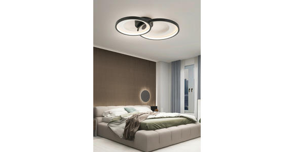 LED-DECKENLEUCHTE 55/35/8,5 cm   - Silberfarben/Schwarz, Design, Kunststoff/Metall (55/35/8,5cm) - Novel
