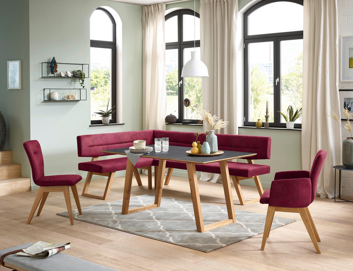 ARMLEHNSTUHL in Holz, Textil Dunkelrot  - Dunkelrot, KONVENTIONELL, Holz/Textil (57/91/66cm) - Dieter Knoll
