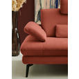 ECKSOFA  in Chenille, Flachgewebe Terracotta  284/180 cm  - Terracotta/Schwarz, Design, Textil/Metall (284/180cm) - Dieter Knoll