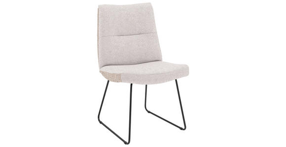 STUHL - Hellgrau/Schwarz, Design, Textil/Metall (50/90/68cm) - Valnatura