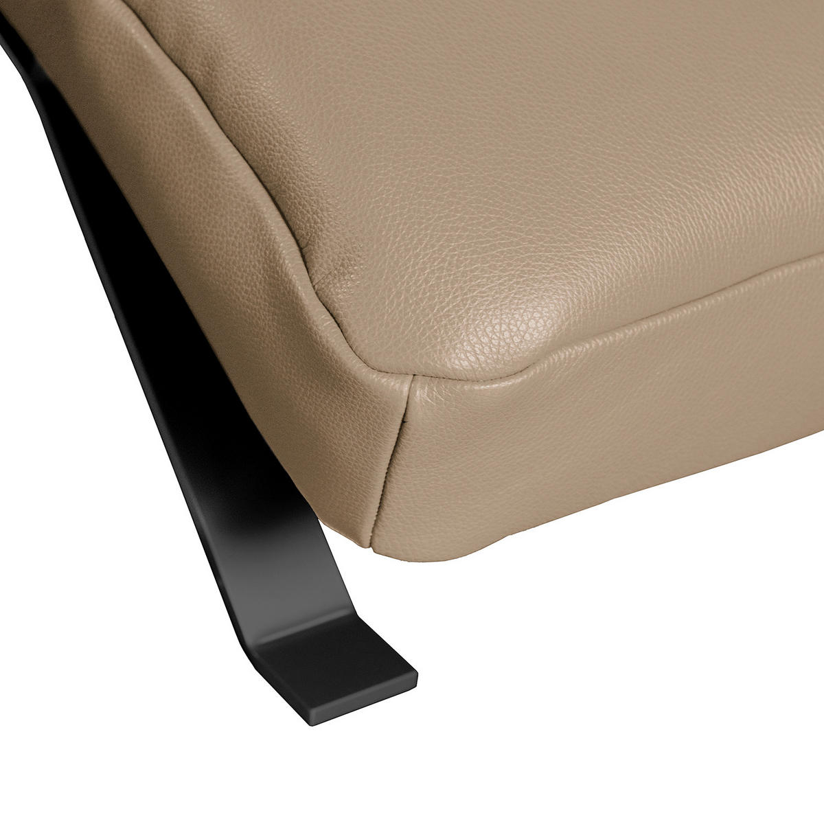 RELAXLIEGE in Echtleder Braun  - Schwarz/Braun, Design, Leder/Metall (65/65-95/171cm) - Livetastic