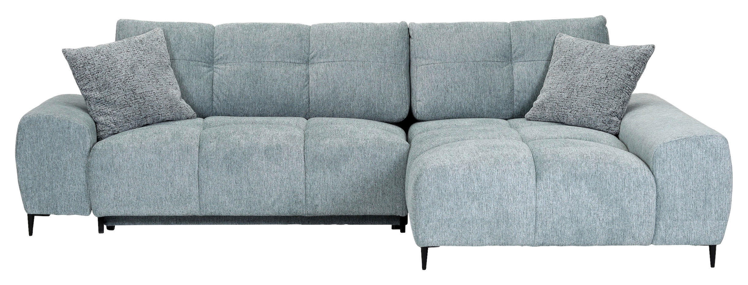 ECKSOFA Mintgrün Flachgewebe  - Schwarz/Mintgrün, KONVENTIONELL, Textil/Metall (295/180cm) - Carryhome