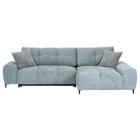 ECKSOFA Mintgrün Flachgewebe  - Schwarz/Mintgrün, KONVENTIONELL, Textil/Metall (295/180cm) - Carryhome