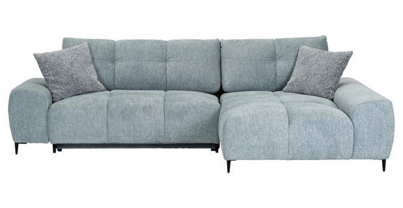 ECKSOFA  in Flachgewebe Mintgrün  - Schwarz/Mintgrün, KONVENTIONELL, Textil/Metall (295/180cm) - Carryhome