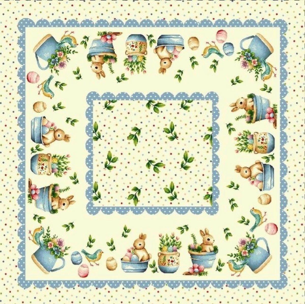 ASZTALTERÍTŐ   - pasztellkék, Basics, textil (90/90cm)