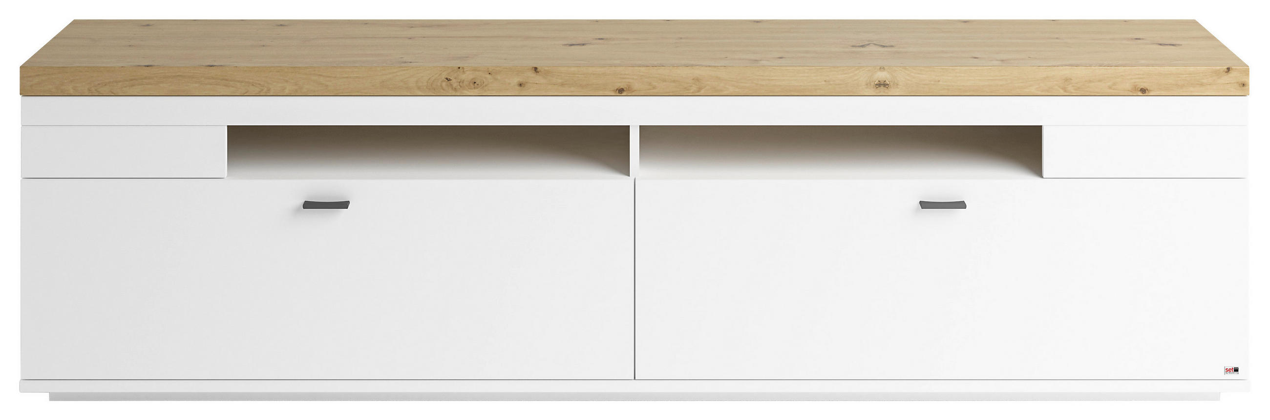 LOWBOARD in 210/58,7/43,8 cm - Weiß/Eiche Artisan, Design, Holzwerkstoff/Metall (210/58,7/43,8cm) - SetOne by Musterring