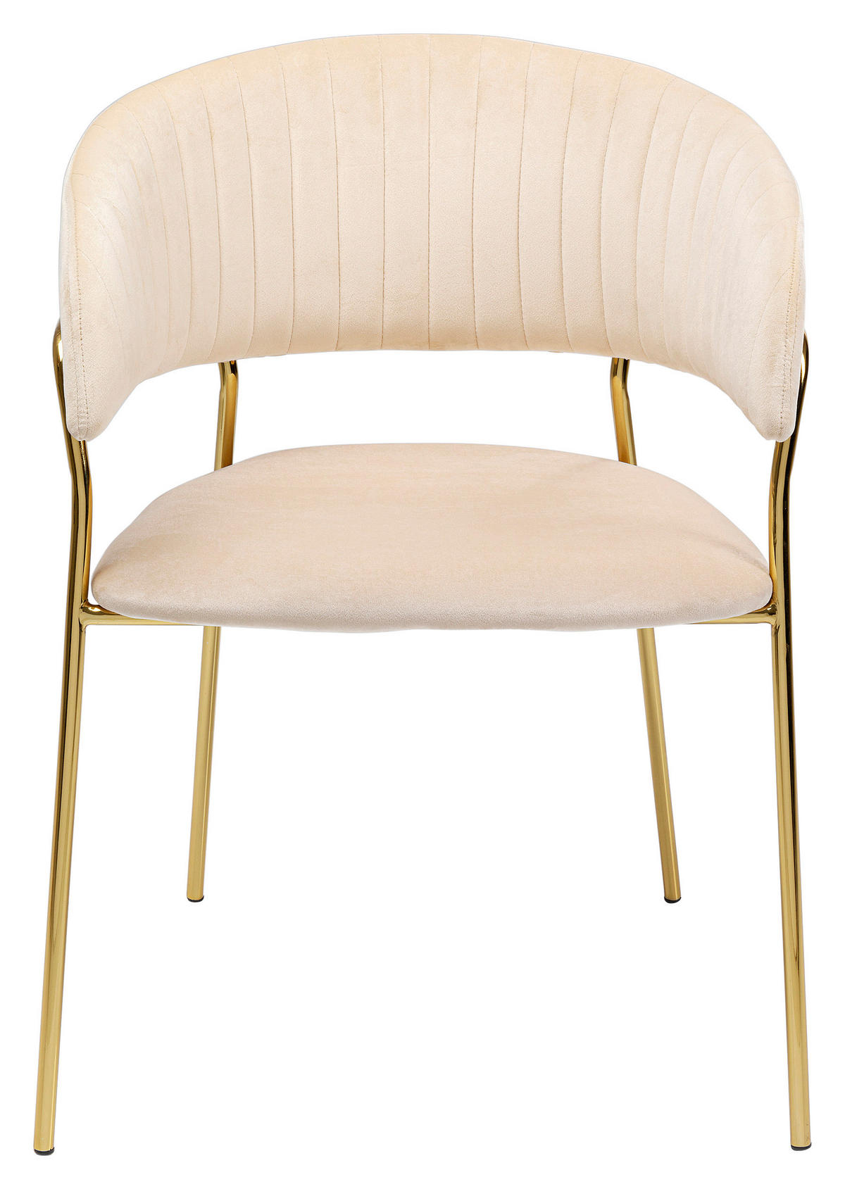 ARMLEHNSTUHL-SET 2 Stück  in Samt  - Messingfarben/Creme, Trend, Textil/Metall (57/77,5/54cm) - Kare-Design