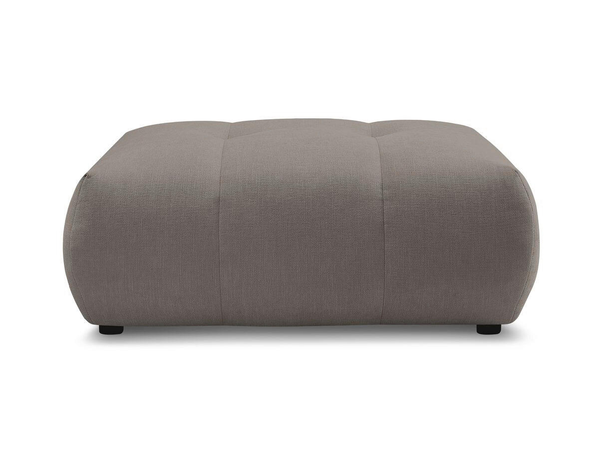 HOCKER FUJI  Leinenoptik Taupe  - Taupe/Schwarz, MODERN, Kunststoff/Textil (112/44/80cm)