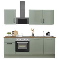 KUHINJSKI BLOK BREZ APARATOV - črna/zelena, Design, kovina/leseni material (220cm) - MID.YOU